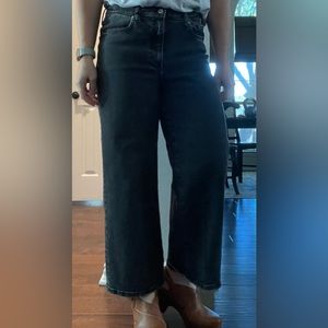 Banana Republic High Rise Wide Leg Crop Jeans - size 31, black
